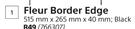 First Dutch Fleur Border Edge Black-515mm x 265mm x 40mm