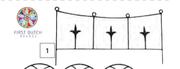First Dutch Fleur Border Edge Black-515mm x 265mm x 40mm