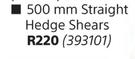 Garden Master Wavy Blade Hedge Shears 500mm Straight Hedge Shears 