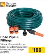Garden Master Hose Pipe & Fittings 20m x 12mm