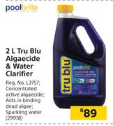 Pool Brite 2L Tru Blu Algaecide & Water Clarifier