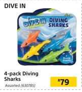 Dive In 4 Pack Diving Sharks Assorted