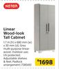 Keter Linear Wood Look Tall Cabinet-1.7m (h) x 680mm (w) x 30mm (d)