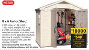 Keter 8 x 6 Factor Shed-2.565m (w) x 1.82m (d) x 2.385m (h)