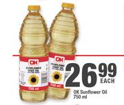 Ok Sunflower Oil-750ml Each