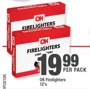 Ok Firelighters-12's Per Pack