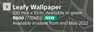 Fired Earth Leafy Wallpaper-530mm x 10m