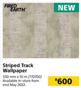 Fired Earth Striped Track Wallpaper-530mm x 10m