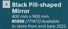 Black Pill Shaped Mirror-400mm x 900mm