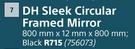 DH Sleek Circular Framed Mirror (Black)-800mm x 12mm x 800mm