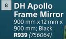 DH Apollo Frame Mirror (Black)-900mm x 12mm x 900mm