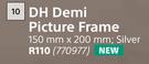 DH Demi Picture Frame Silver-150mm x 200mm