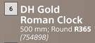 DH Gold Roman Clock Round 500mm