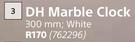 DH Marble Clock White 300mm