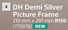DH Demi Silver Picture Frame-210mm x 297mm