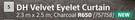 DH Velvet Eyelet Curtain (Charcoal)-2.3m x 2.5m