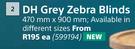DH Grey Zebra Blinds-470mm x 900mm Each 