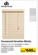 Design House Fauxwood Venetian Blinds-50mm x 1m x 1m Each