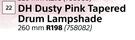 DH Dusty Pink Tapered Drum Lampshade 260mm