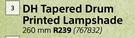 DH Tapered Drum Printed Lampshade 260mm