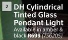 DH Cylindrical Tinted Glass Pendant Light