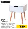 Home & Kitchen Atka Pedestal-400mm (h) x 340mm (w) x 480mm (d)