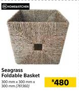 Home & Kitchen Seagrass Foldable Basket-300mm x 300mm x 300mm