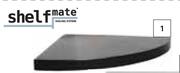 Shelfmate Floating Corner Shelf Black 280mm