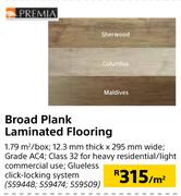Premia Broad Plank Laminated Flooring-Per Sqm