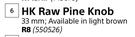 HK Raw Pine Knob 33mm