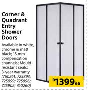 Corner & Quadrant Entry Shower Doors-Each