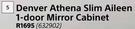 Denver Athena Slim Aileen 1-Door Mirror Cabinet