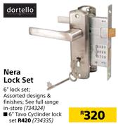Dortello 6" Tavo Cylinder Lock Set