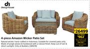 Designhouse 4 Piece Amazon Wicker Patio Set