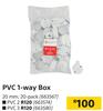 PVC 1-Way Box 20mm-20 Per Pack