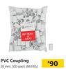 PVC Coupling 20mm-100 Per Pack
