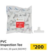 PVC Inspection Tee 20mm-20 Per Pack