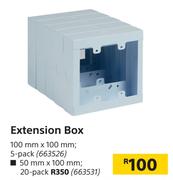 Extension Box 50mm x 100mm-20 Per pk