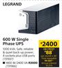 Legrand 600W Single Phase UPS