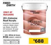 Fired Earth 20L Extreme Roof Acrylic (White And Green)-Each