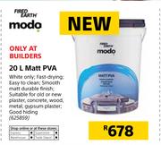 Fired Earth Moda 20L Matt PVA 