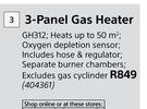 Alva 3-Panel Gas Heater 