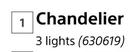 Radiant 3 Lights Chandelier