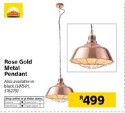 Radiant Rose Gold Metal Pendant