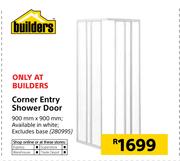 Corner Entry Shower Door 900mm x 900mm