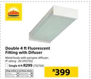 Radiant Double 4ft Fluorescent Fitting With Difuser
