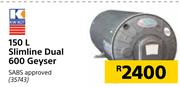 Kwikot 150L Slim;line Dual 600 Geyser