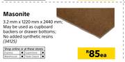 Masonite 3.2mm x 1220mm x 2440mm-Each
