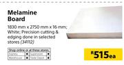 Melamine Board 1830mm x 2750mm x 16mm