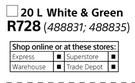 Fired Earth Extreme Roof Acrylic In White & Green-20Ltr Each